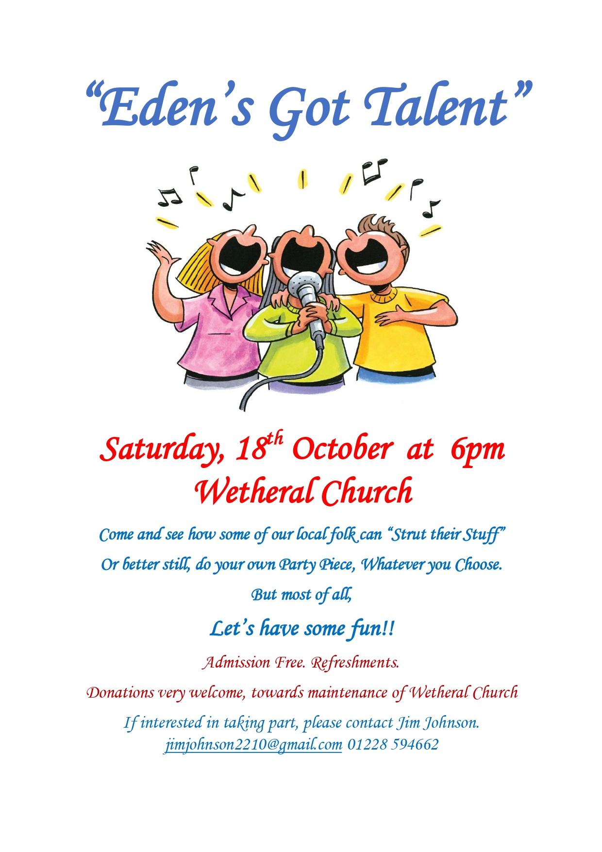 Eden's Got Talent poster page-