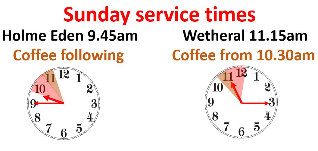 Sunday Service times March 201