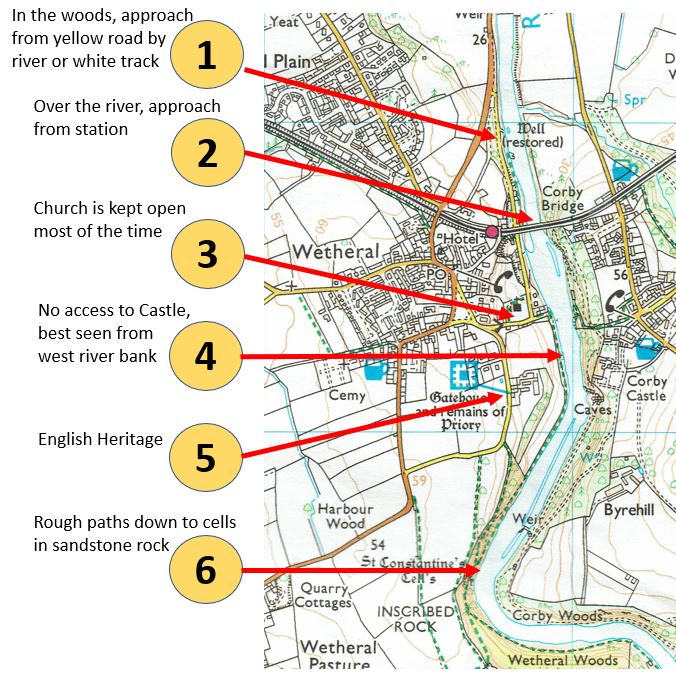 Wetheral walk OS numbered